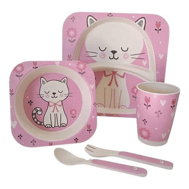 Set de Vajilla Infantil de Bambú