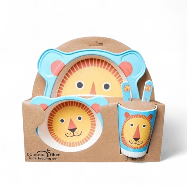 Set de Vajilla Infantil de Bambú 5