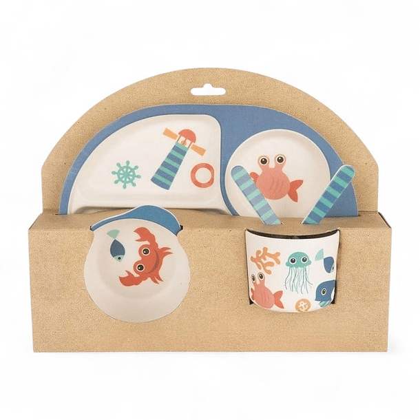 Set de Vajilla Infantil de Bambú 6