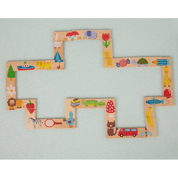 Dominó Didáctico de Madera Ilustración 1