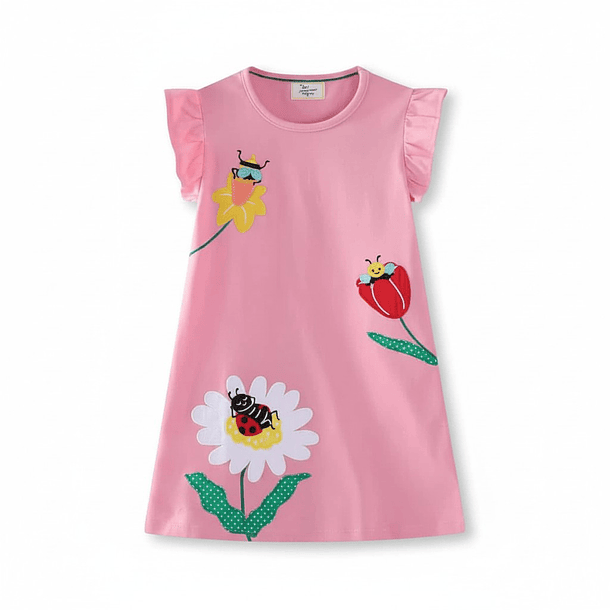 Vestido Algodón Flores & Abejitas 2