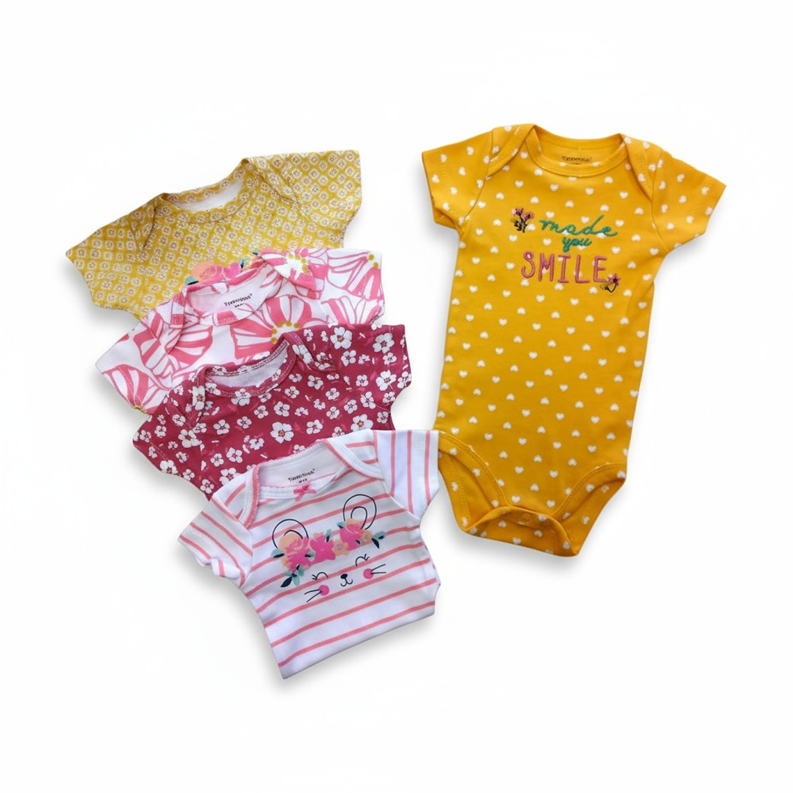 ÚLTIMAS UNIDADES: Pack 5 Bodys Manga Corta 2–3T 2