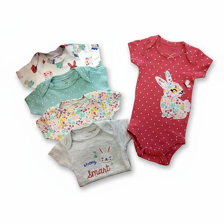 ÚLTIMAS UNIDADES: Pack 5 Bodys Manga Corta 2–3T 4