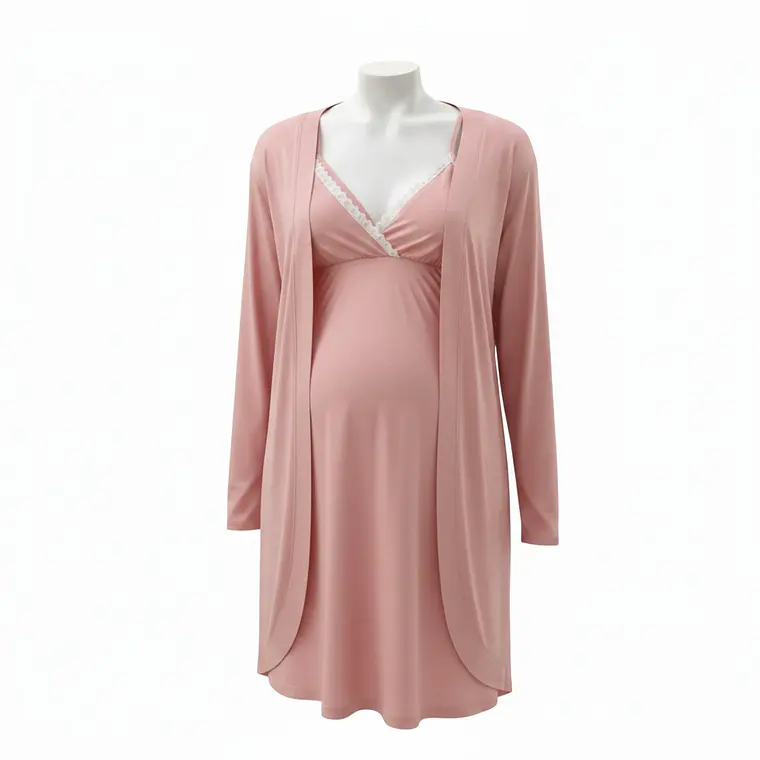 Conjunto Camisón y Bata Maternal 7