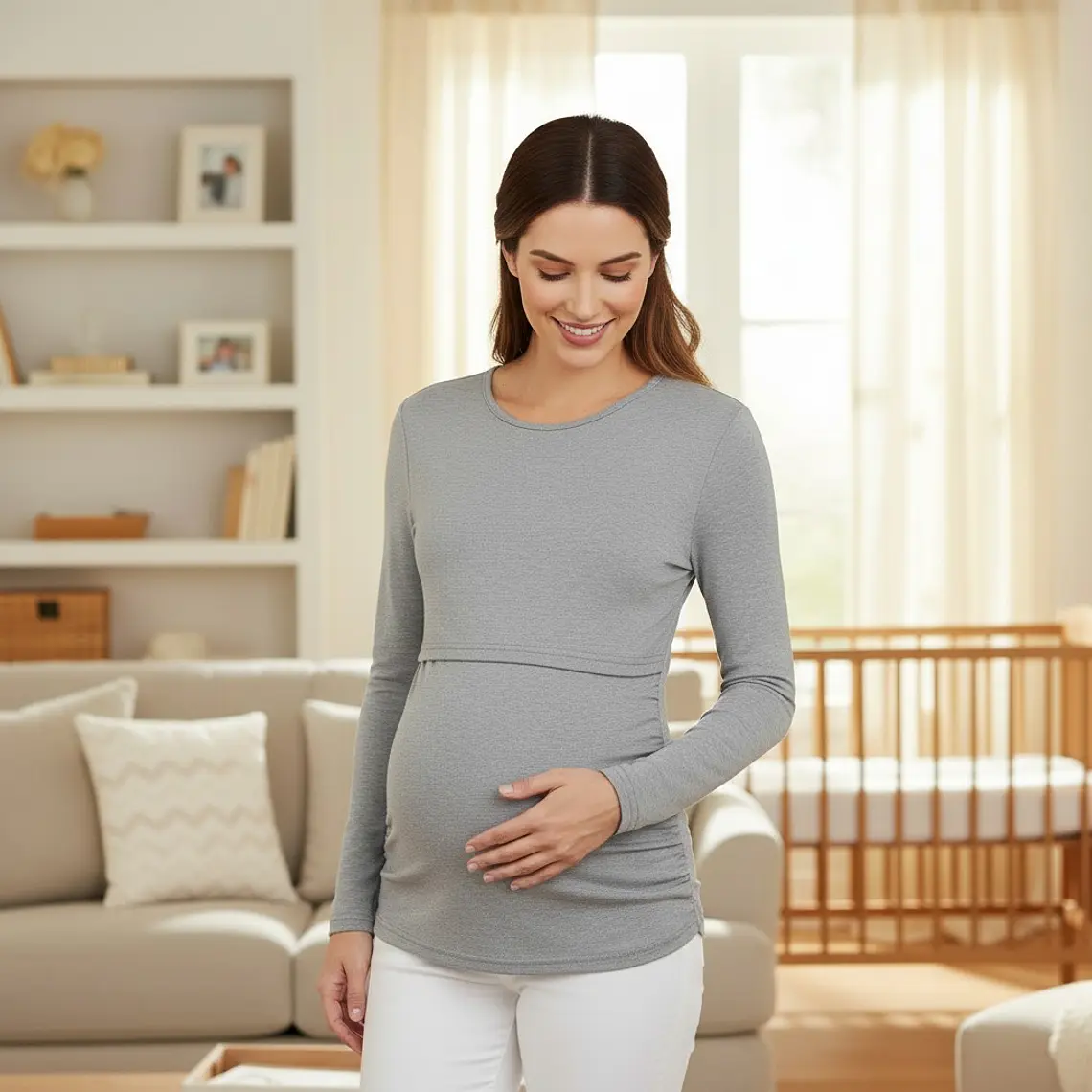 Polera Manga Larga Maternal & Lactancia 1