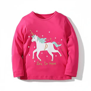 Polera Manga Larga Unicornio