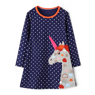 Vestido Manga Larga Unicorn Dreams