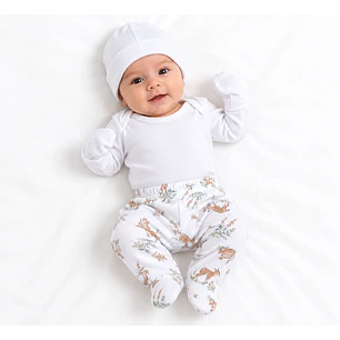 Ajuar 5 Piezas Pantalón Estampado Algodón Pima
