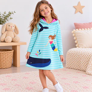 Vestido con Capucha Sirena
