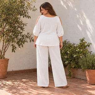 Conjunto Maternal Blanco 2 Piezas Talla XL