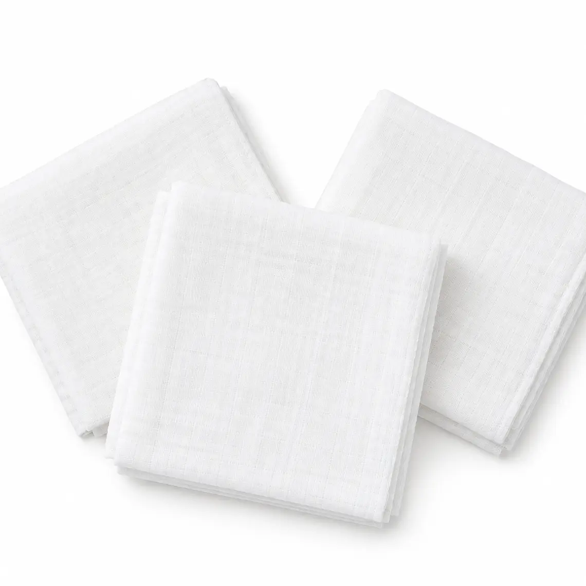 Set 3 Pañales de Algodón Blancos 2