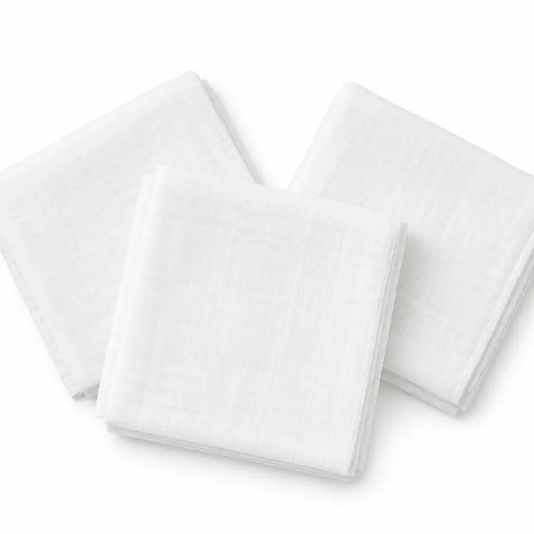 Set 3 Pañales de Algodón Blancos 2