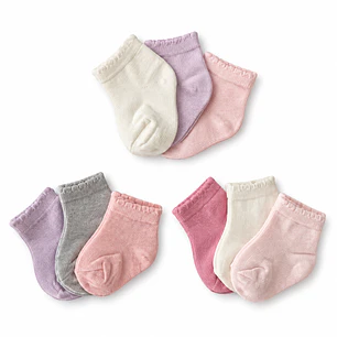 Pack 3 Pares Calcetas Algodón Talla 0-3 meses