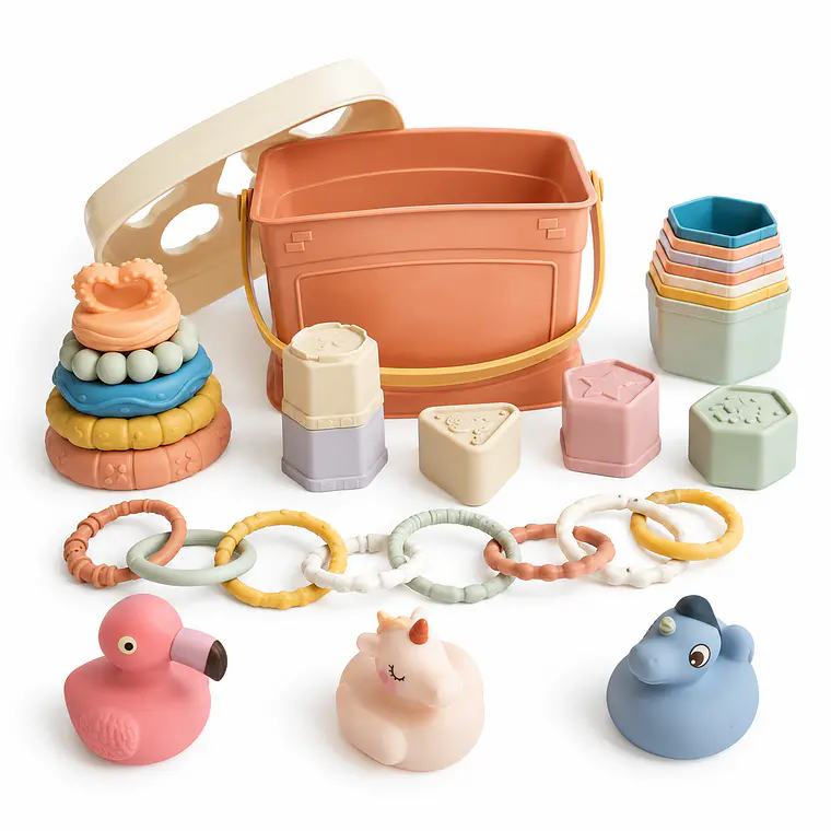 Set de Juguetes Sensoriales de Encaje y Apilamiento para Bebés 3