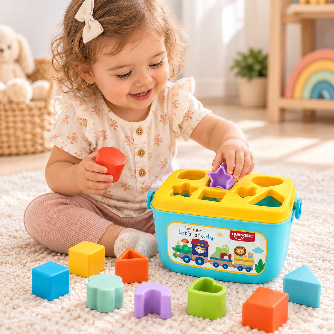 Caja de Encaje de Formas y Bloques para Bebés 1