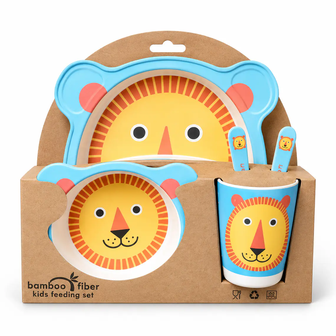 Set de Vajilla Infantil de Fibra de Bambú – 5 Piezas 5