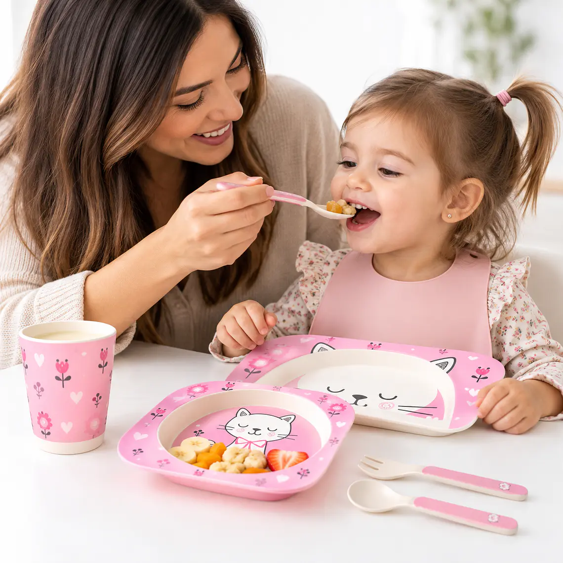 Set de Vajilla Infantil de Fibra de Bambú – 5 Piezas 1