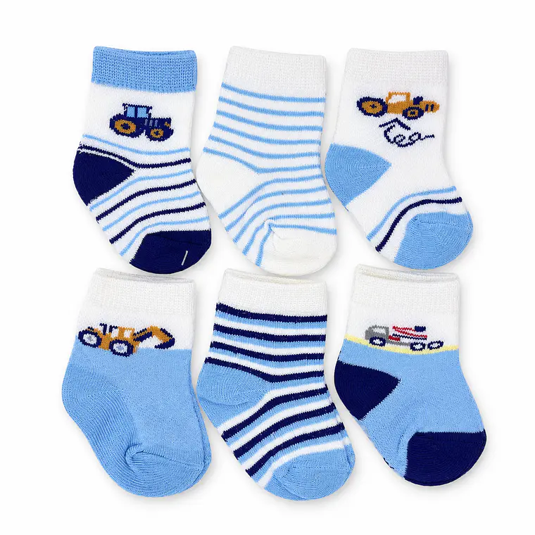 Pack 3 Pares Calcetas Algodón Diseño Talla 0-3 meses 2