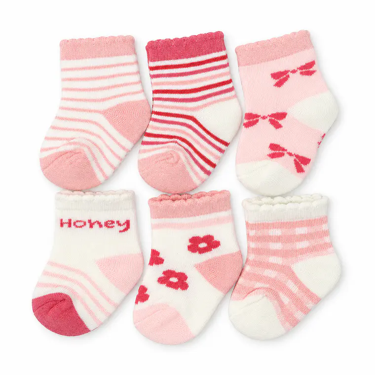 Pack 3 Pares Calcetas Algodón Diseño Talla 0-3 meses 2