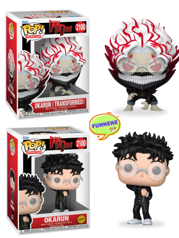PREVENTA | BUNDLE Funko Pop! Okarun 2100 (Versión humana (Chase) + Transformed) | Dandadan 1