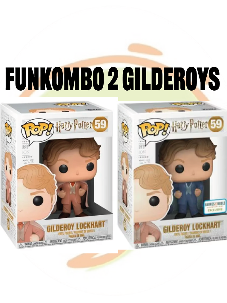 FunKombo 2  Funkos Pop! Gilderoy Lockhart 59 (Traje Rosado y Traje Azul) | Harry Potter 1