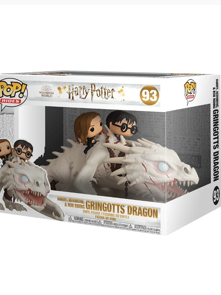 Funko Pop! Harry Hermione Ron riding Gringotts Dragon 93 | Harry Potter 1