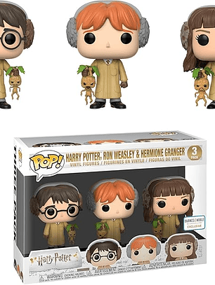 Funko Pop! 3 Pack Herbología - Harry, Hermione & Ron | Harry Potter