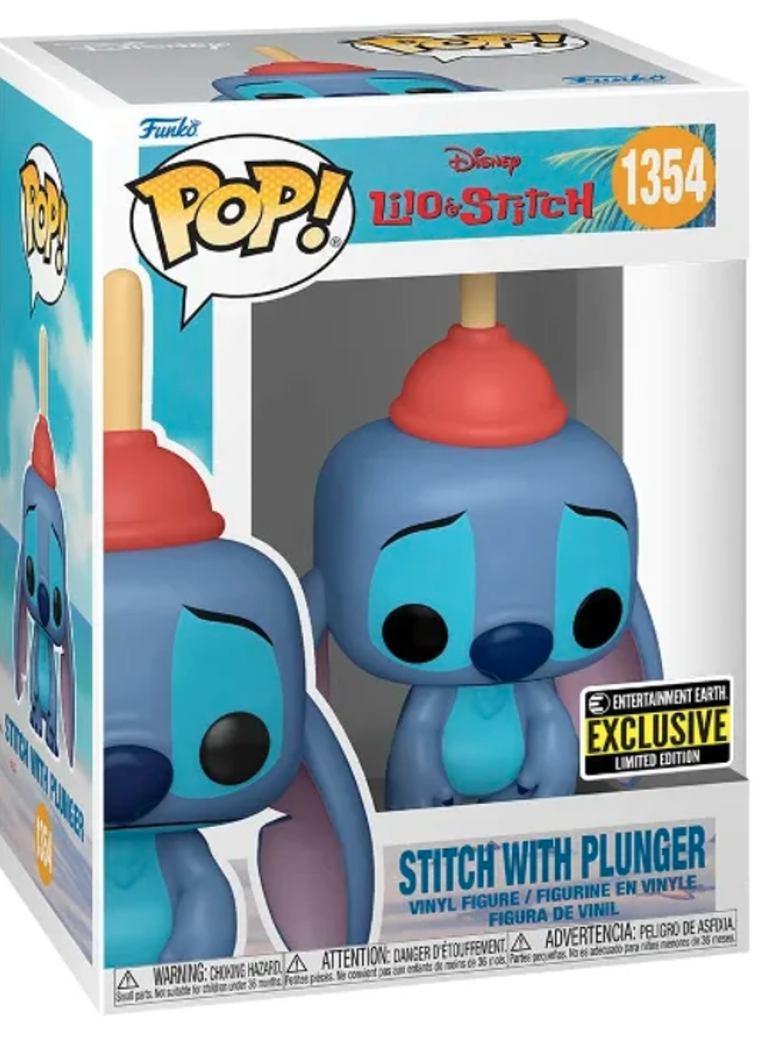 Funko Pop! Stitch with Plunger 1354 | Lilo & Stitch - Entertaiment Earth Exclusive 1