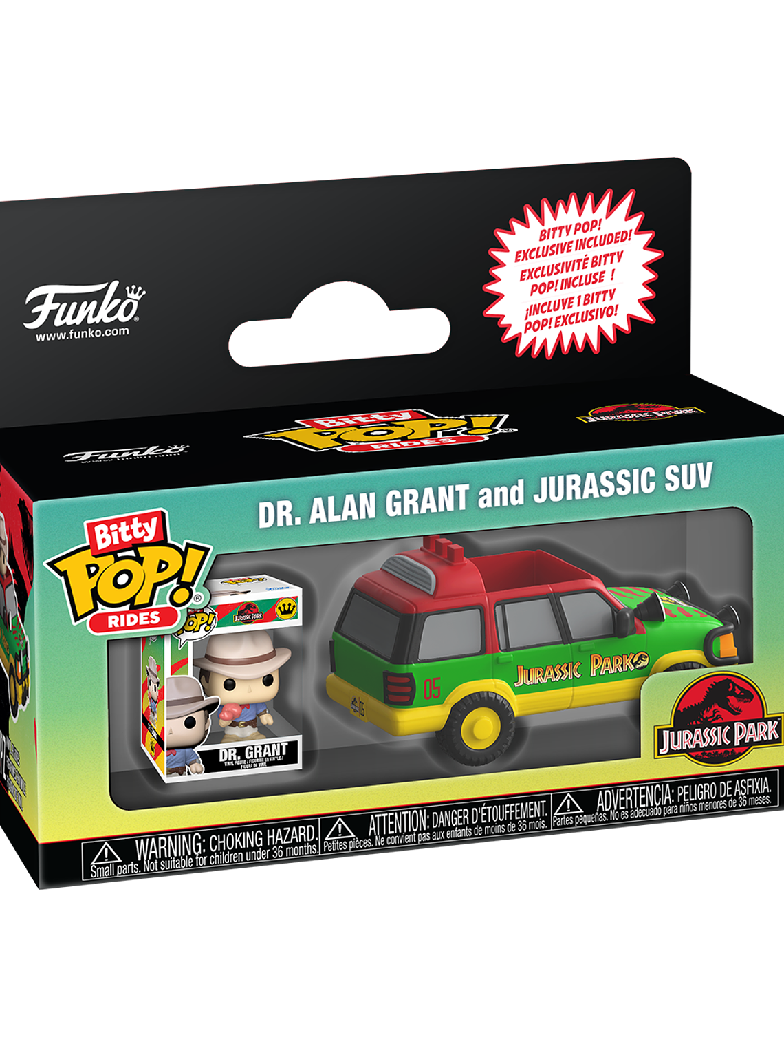 Bitty Pop! Dr. Alan Grant and Jurrassic SUV (Caja dañada) 3