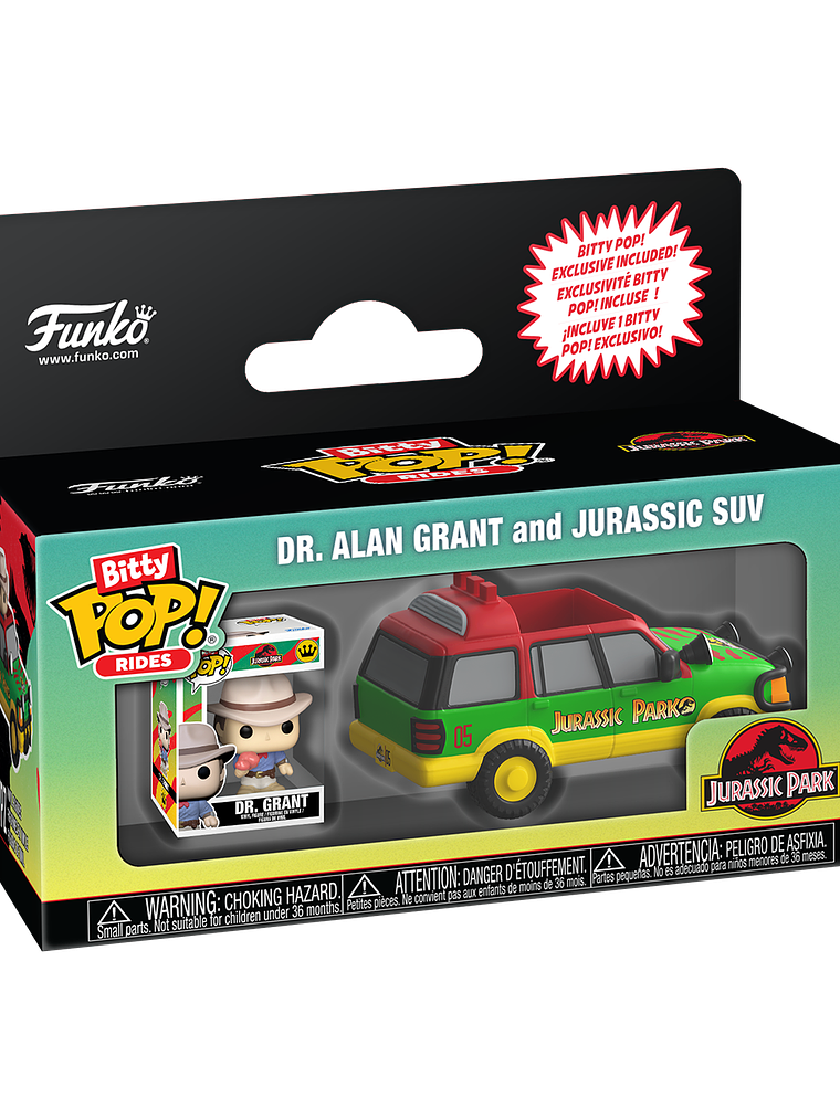 Bitty Pop! Dr. Alan Grant and Jurrassic SUV (Caja dañada) 3