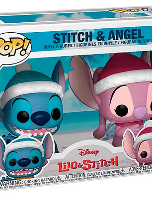 Funko Pop! Stitch & Angel  pack navideño