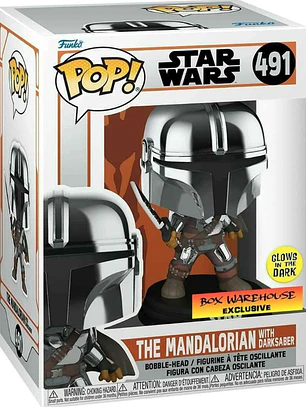 Funko Pop! The Mandalorian with dark saber 491 | The Mandalorian