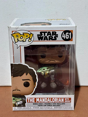 Funko Pop! The Mandalorian with Grogu 461 (caja con daño) | The Mandalorian