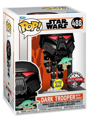 Funko Pop! Dark Trooper with Grogu 488 | The Mandalorian
