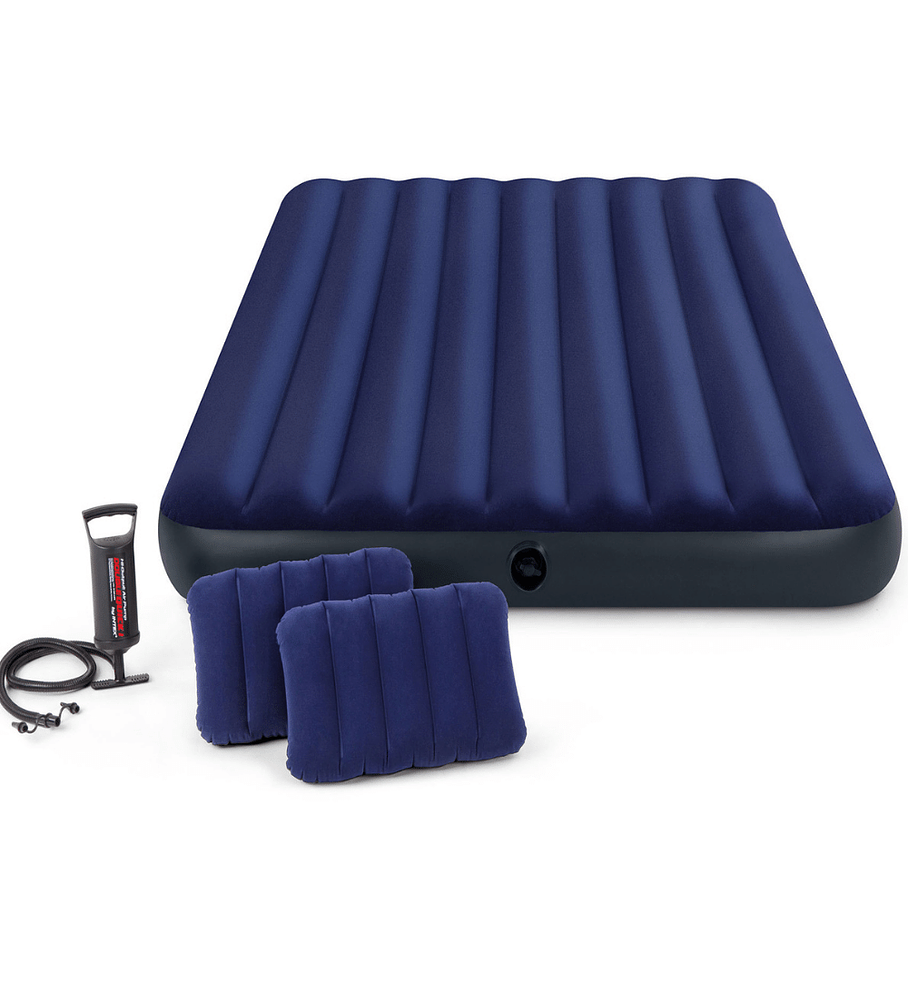 Colchón Inflable Intex Set 2 Plazas 152x203x25 Cm Classic...