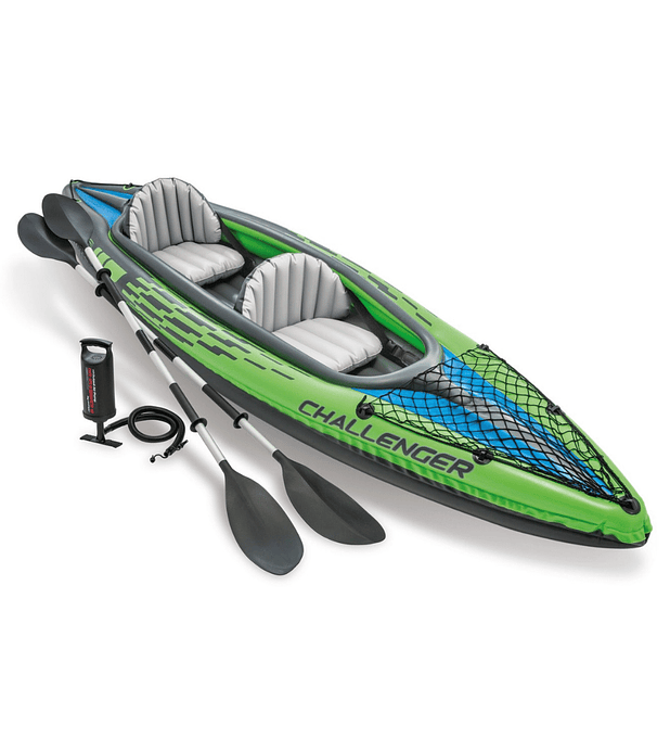 Kayak Inflable Intex Challenger K2 Set 2 Personas + Remos + Inflador Capacidad 2 Personas