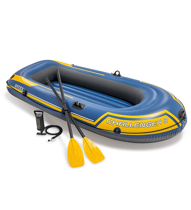 Bote Inflable Intex Challenger 2 Set + Remos + Inflador Capacidad 200 Kg