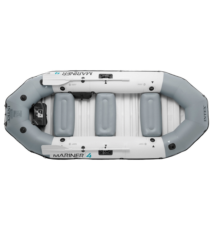 Bote Inflable Intex Mariner 4 Set + Remos + Inflador Capacidad 500 Kg