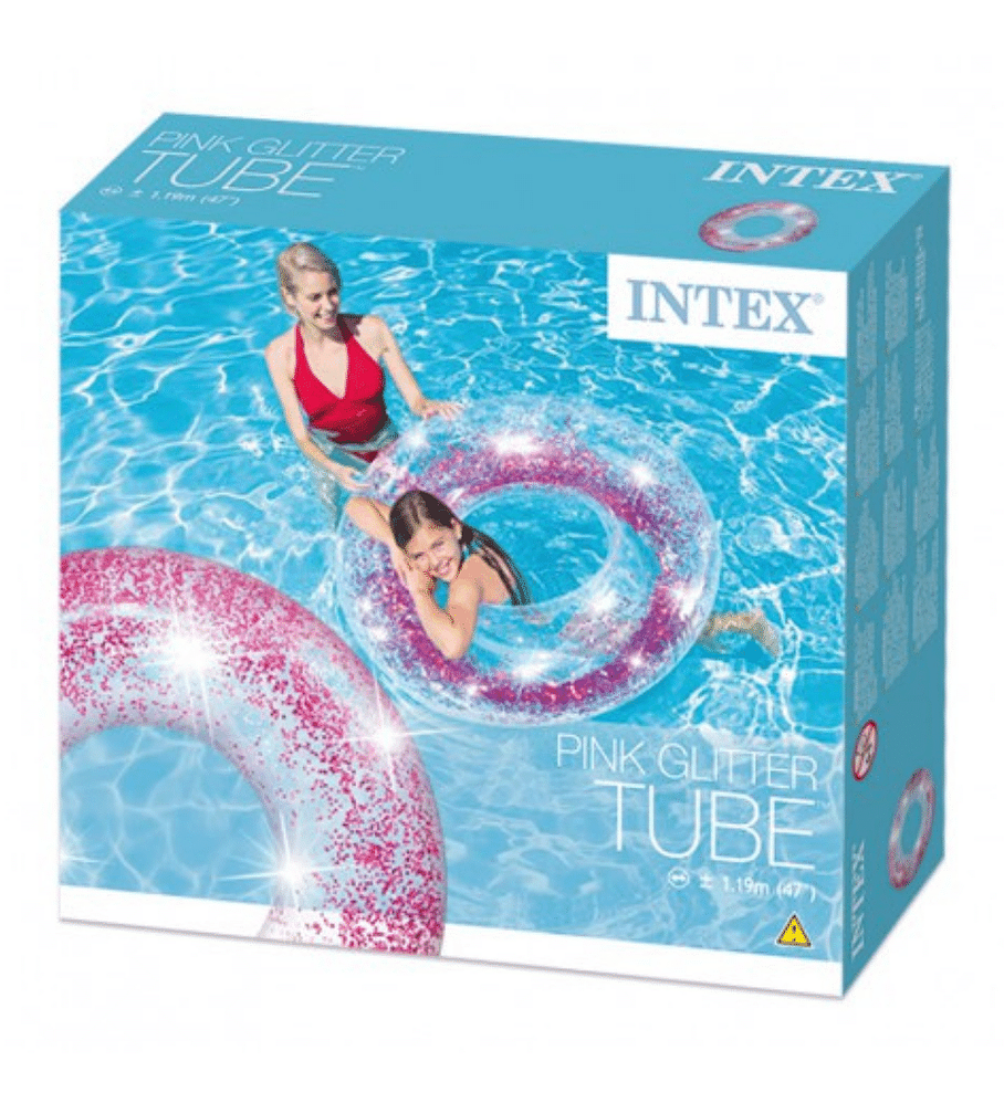 Flotador Inflable Redondo Intex Brillo Rosado 107 x 27 cm