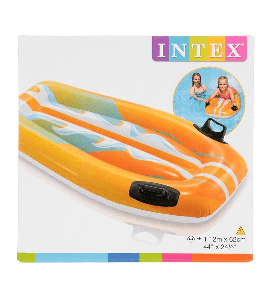 Flotador Inflable Mat Intex Tabla De Body Naranja 112x62 cm