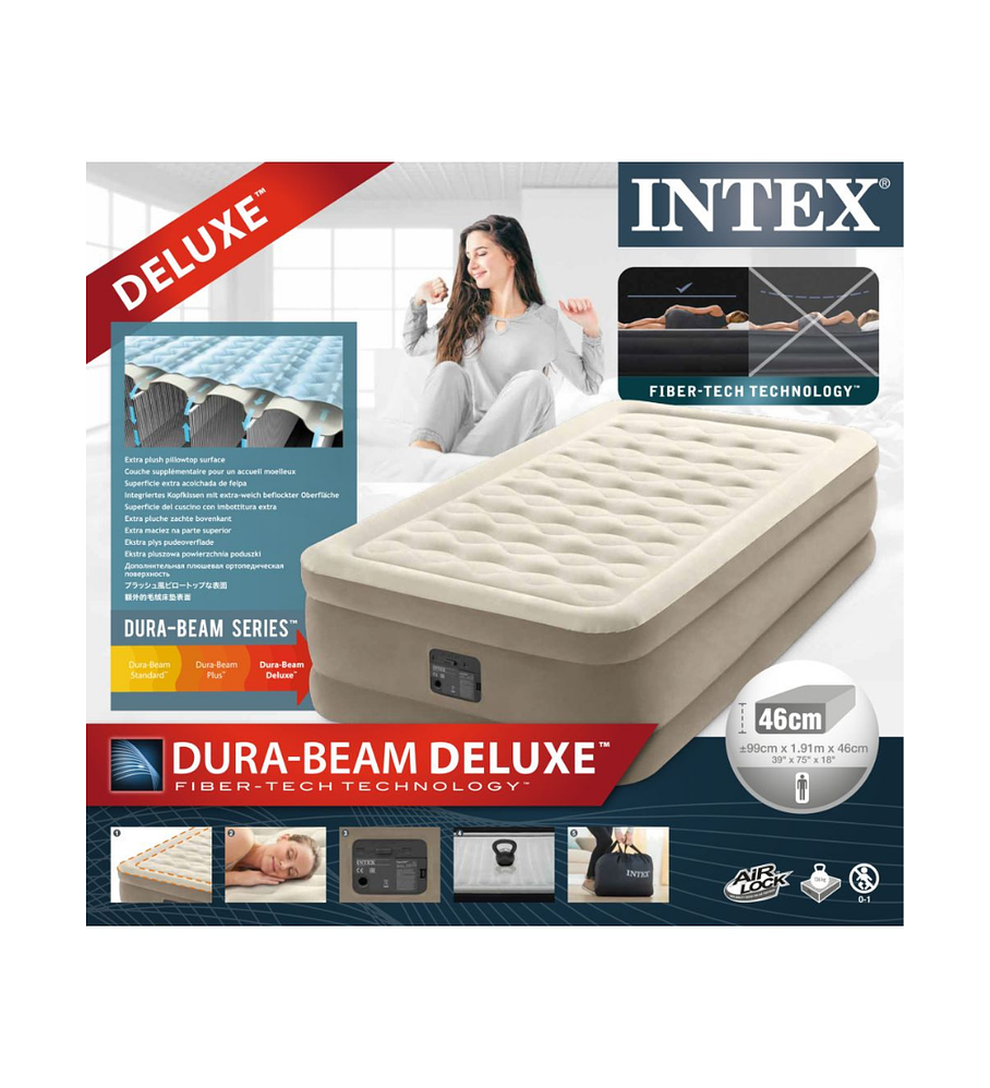 Colchón hinchable Intex Dura-Beam Standard Deluxe Pillow - 152x203x42 cm