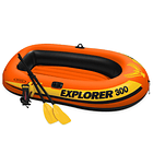 Bote Inflable Intex Explorer 300 Set Capacidad 186 Kg + Remos + Inflador 1