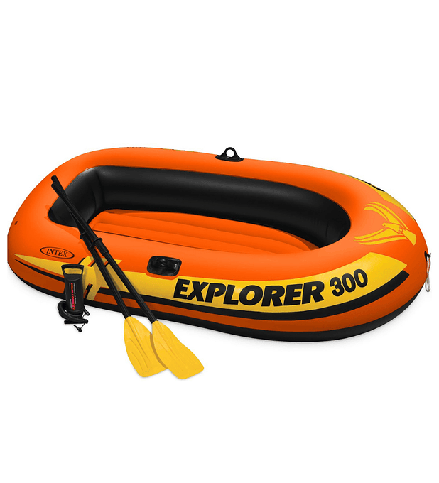 Bote Inflable Intex Explorer 300 Set Capacidad 186 Kg + Remos + Inflador