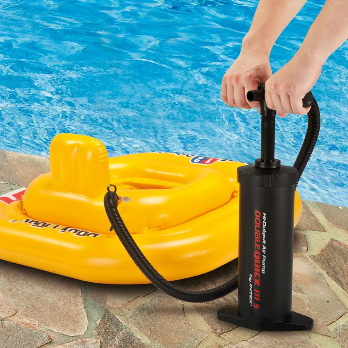 Inflador Manual Intex Infla y Desinfla Doble Velocidad Do...