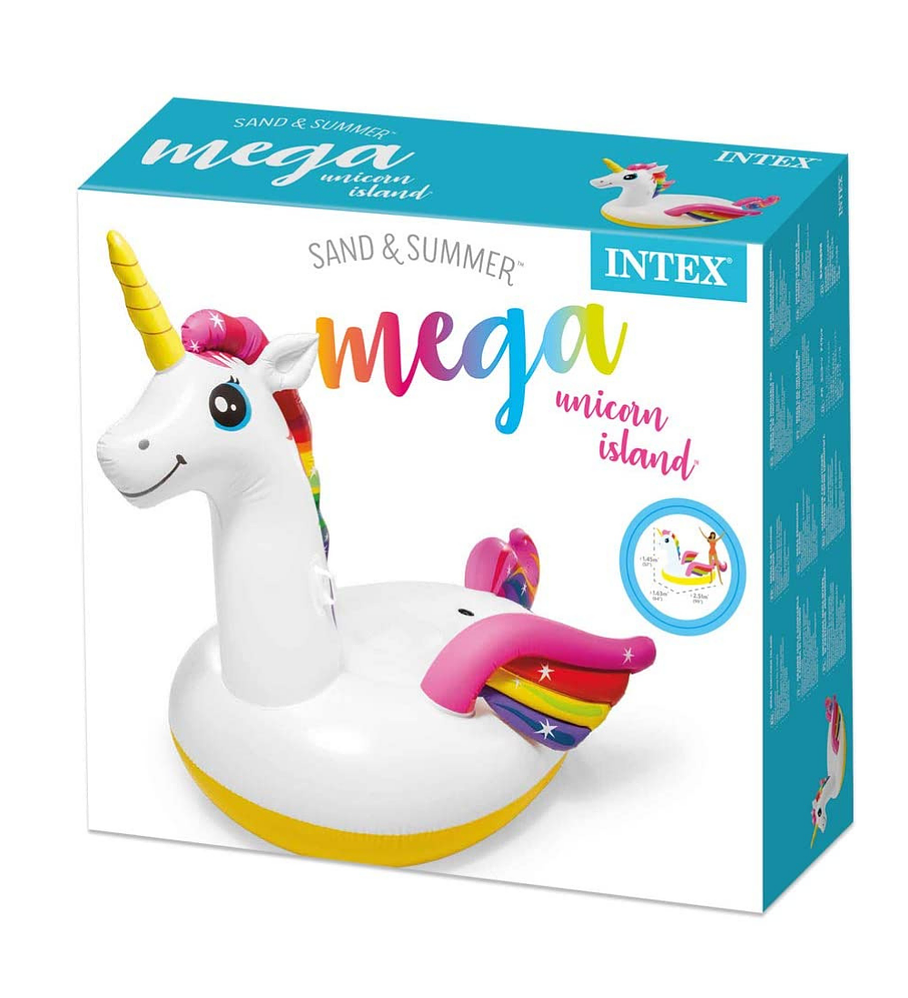 Flotador Inflable Diseño Intex Mega Unicornio 251x163x145 Cm Unicorn