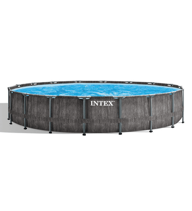 Piscina Estructural Intex Greywood Prisma Frame Set 549x122 Cm + Bomba + Escalera + Cobertor + Base