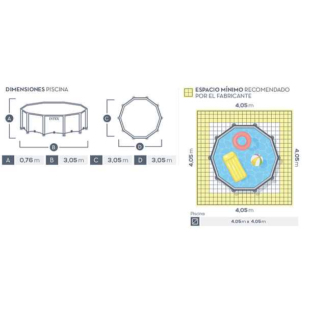 Piscina Estructural Intex Prisma Frame 305x76 Cm 3
