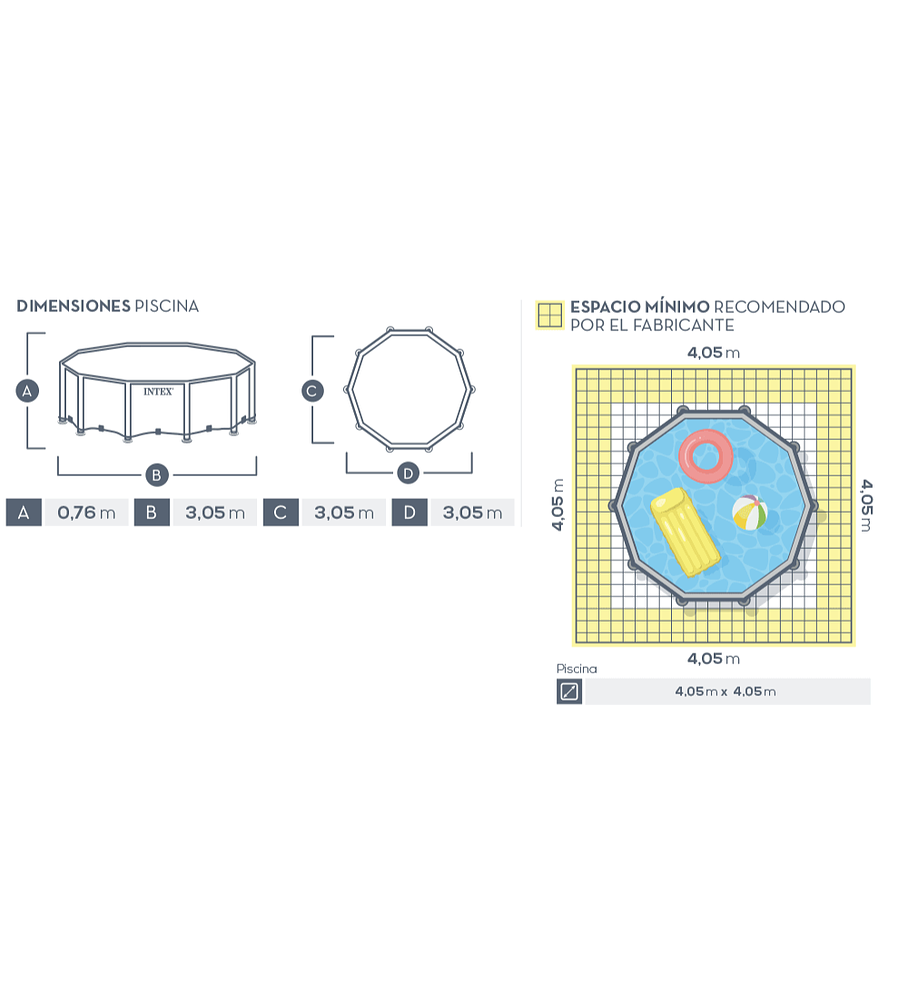 Piscina Estructural Intex Prisma Frame 305x76 Cm