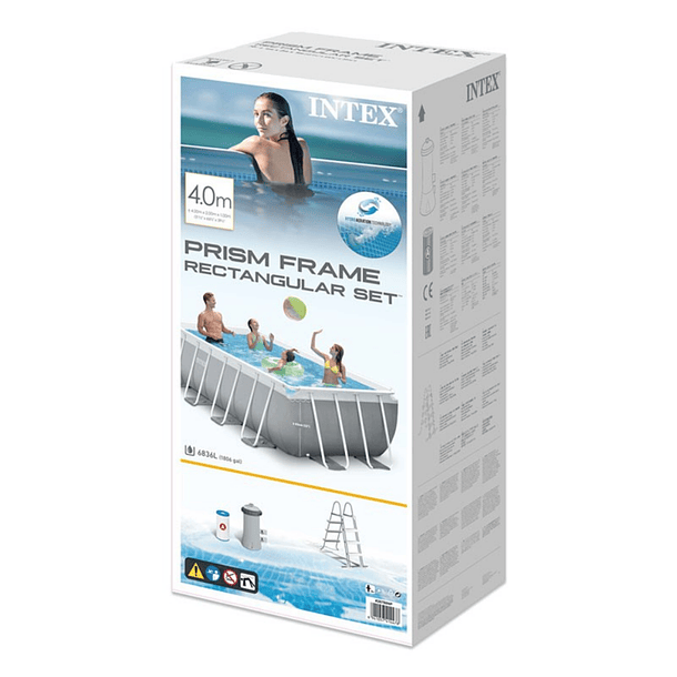 Piscina Estructural Intex Prisma Frame Set 400x200x100 Cm + Bomba + Escalera 5