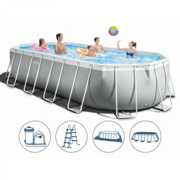 Piscina Estructural Intex Prisma Frame Set 503x274x122 Cm + Bomba + Escalera + Cobertor + Base